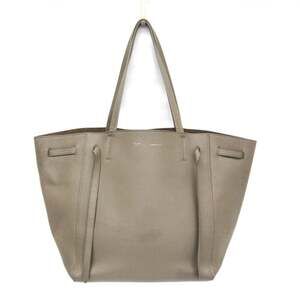 Celine Cabas Phantom Small 189023 Women's Leather Tote Bag Gray Beige